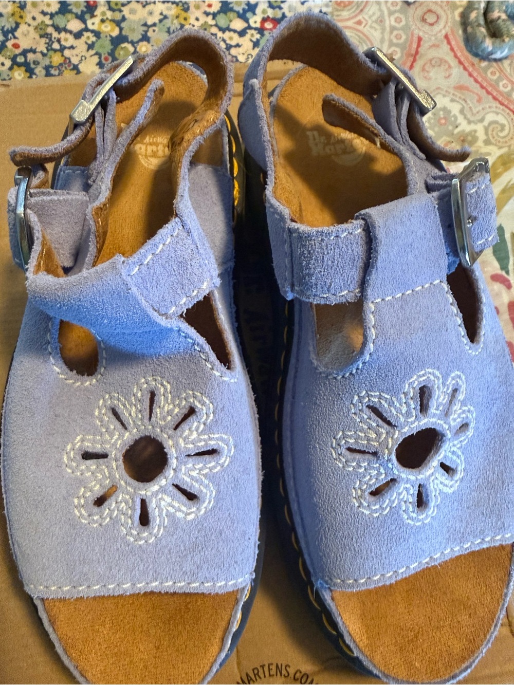 Dr. Martens woman Suede Flower Sandals